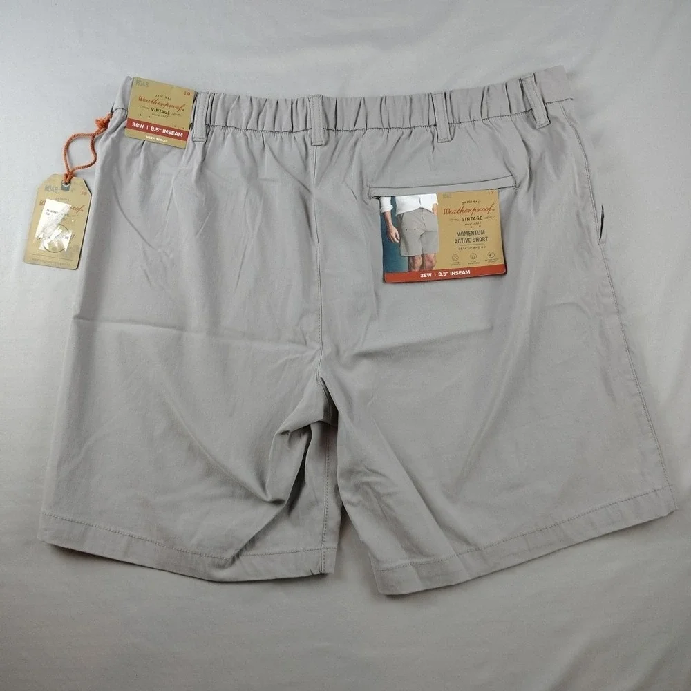 Weatherproof Vintage Shorts Mens 38x8.5 Gray  Stretch Momentum Active NWT